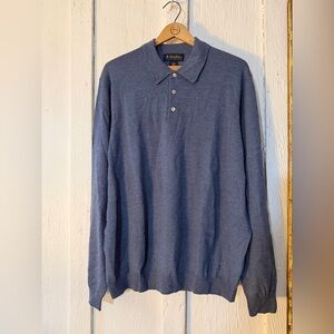 Brooks Brothers Extra Fine 100% Italian Merino Wool Polo Sweater:Size XL